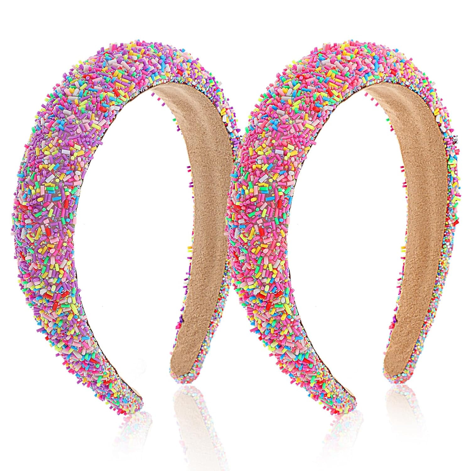 2 Pack Candy Headbands Padded Donut Glitter Hair Accessories for Women Girls Colorful Candy Headbands for Kids and Women Shopping at Walmart main image 4