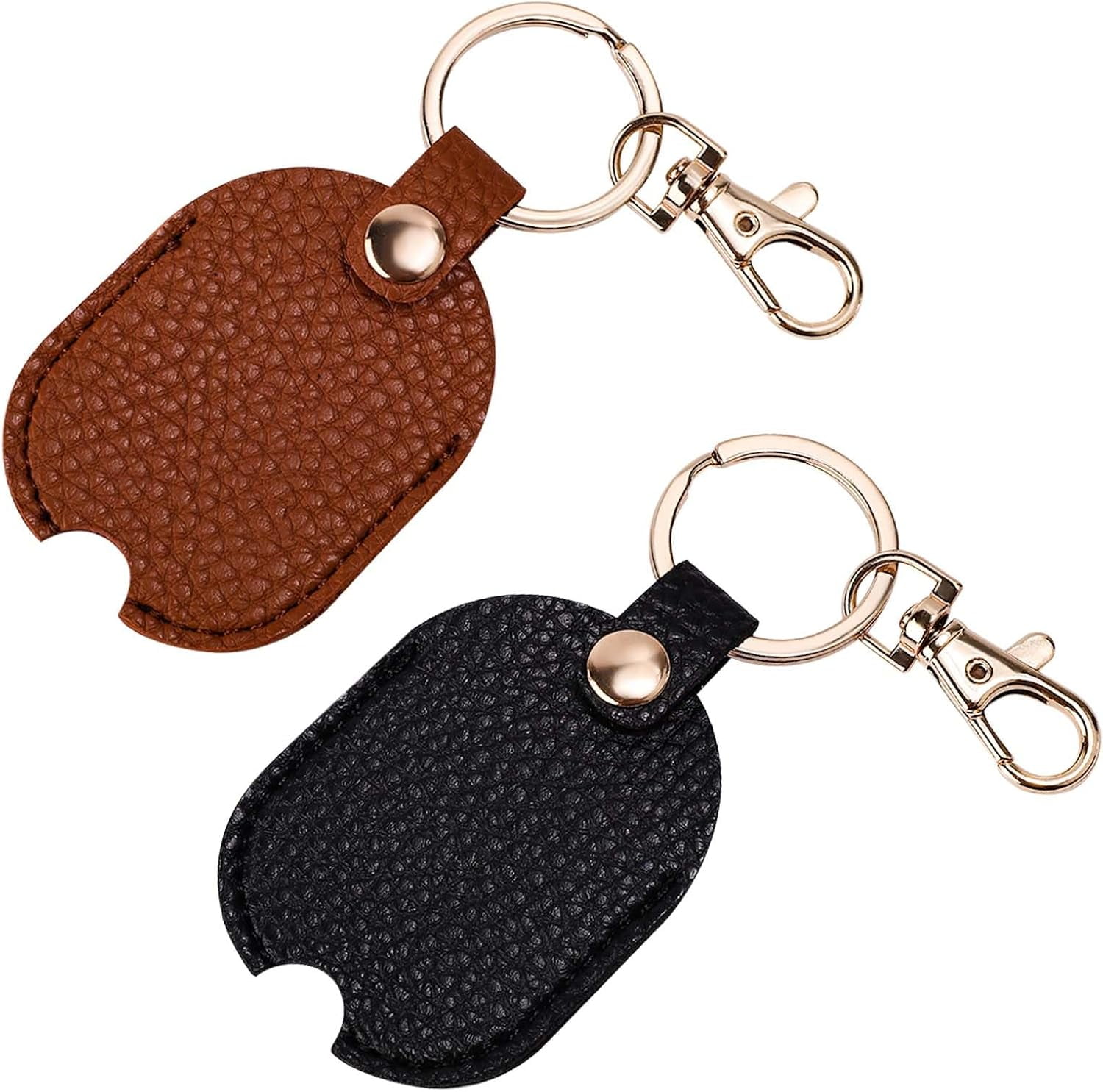 Gjinxi 2PCS Leather Car Key Sleeve, Vintage Broken Loop Replacement PU Keychain Protector, Stylish Auto Key Holder Covers For Women Men