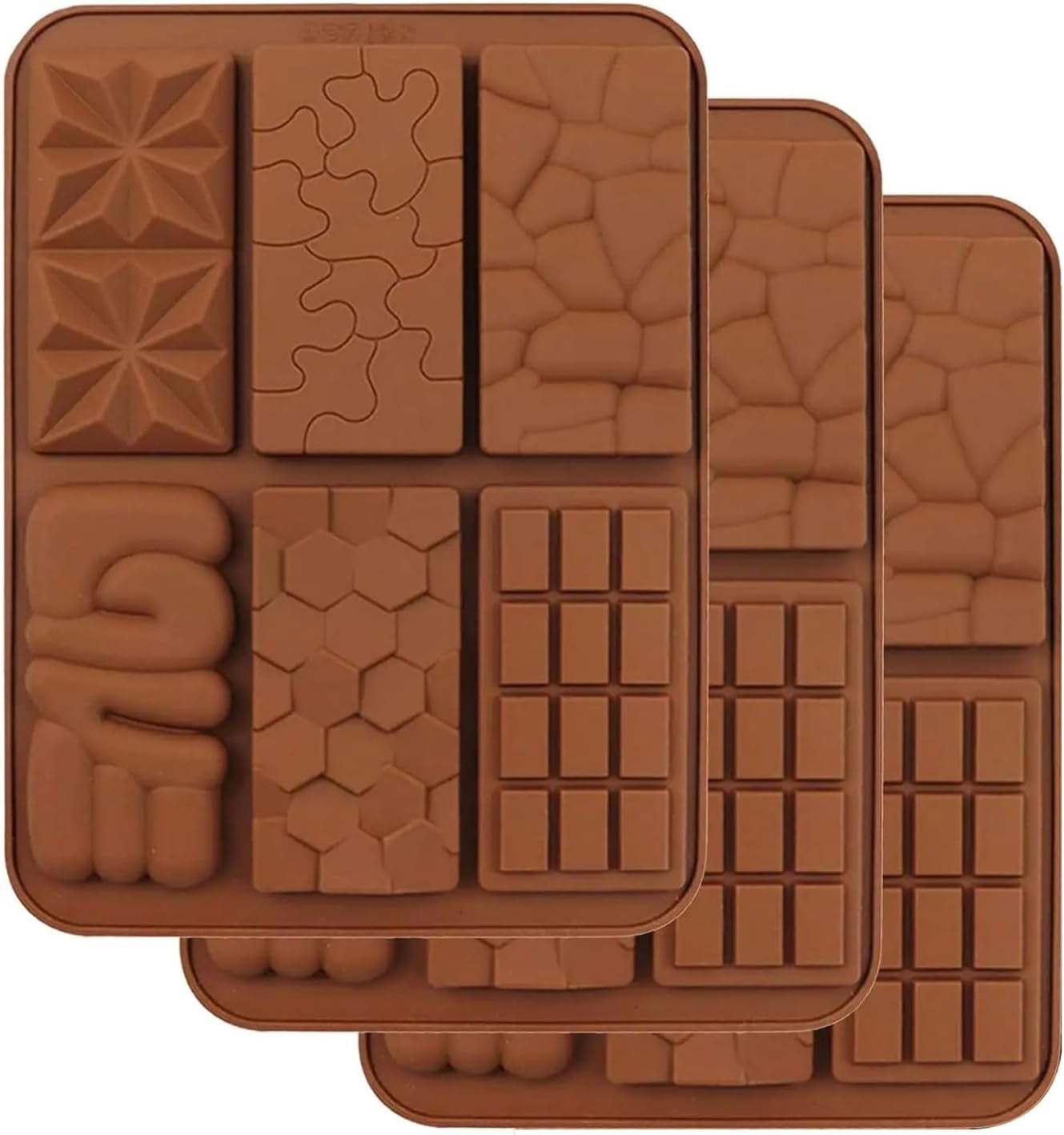 6 In 1 Silicone Break Apart Chocolate Bar Mold, Silicone Molds For Wax Melts Non Stick Homemade Protein And Energy Bar Mould - View #7
