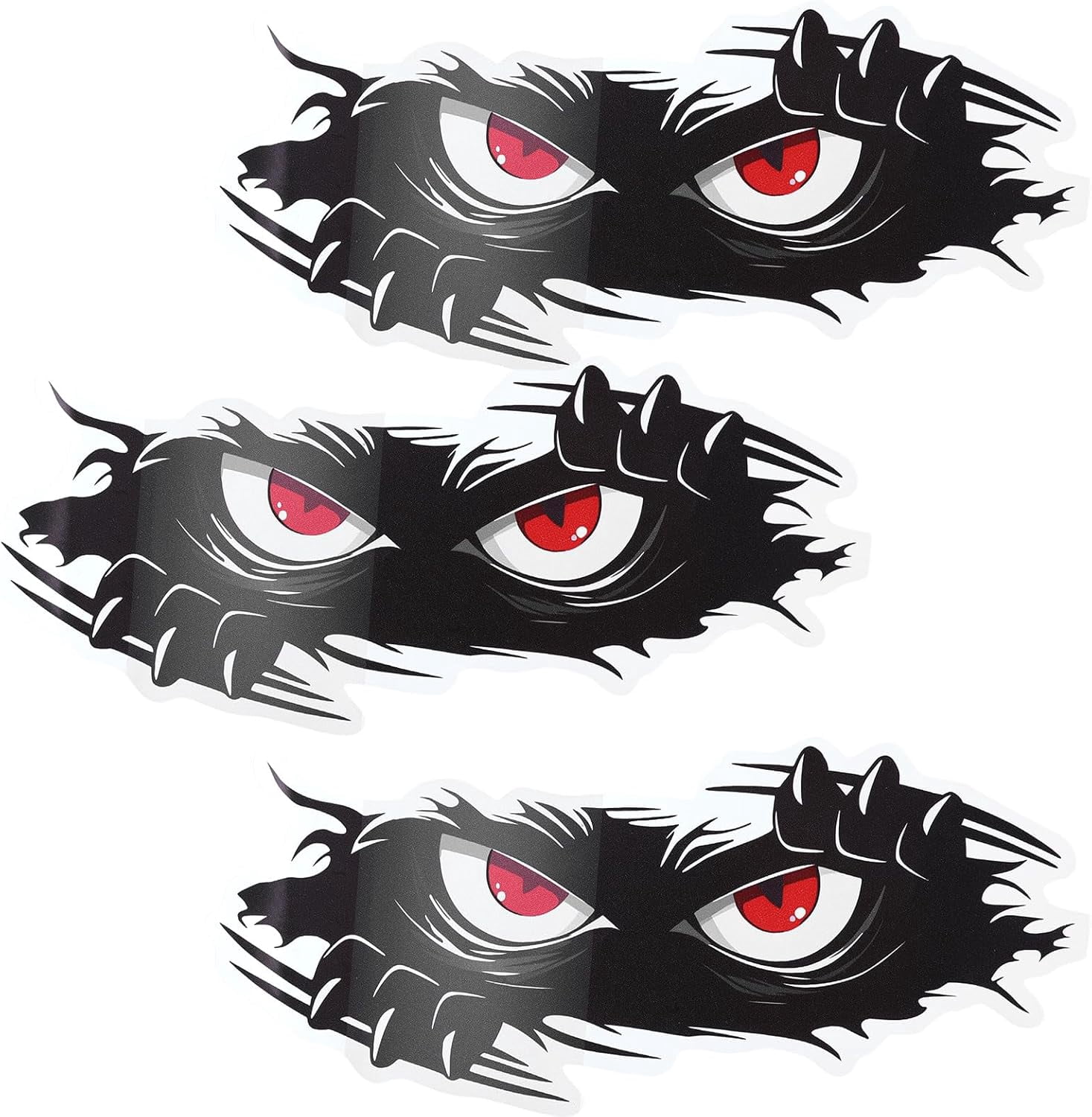 XD4-3Pcs Car Stickers, 10x4 inches Vinyl Bumper Sticker, Funny, Monster ...