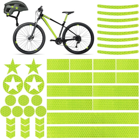 XD4-42Pcs Reflective Stickers, Reflective Helmet Bicycle Stickers, Driveway Reflectors, BikeReflective Tape, NightSafety Stickers for Bicycle, Motorcycle, Wheelchairs, Scooter*04