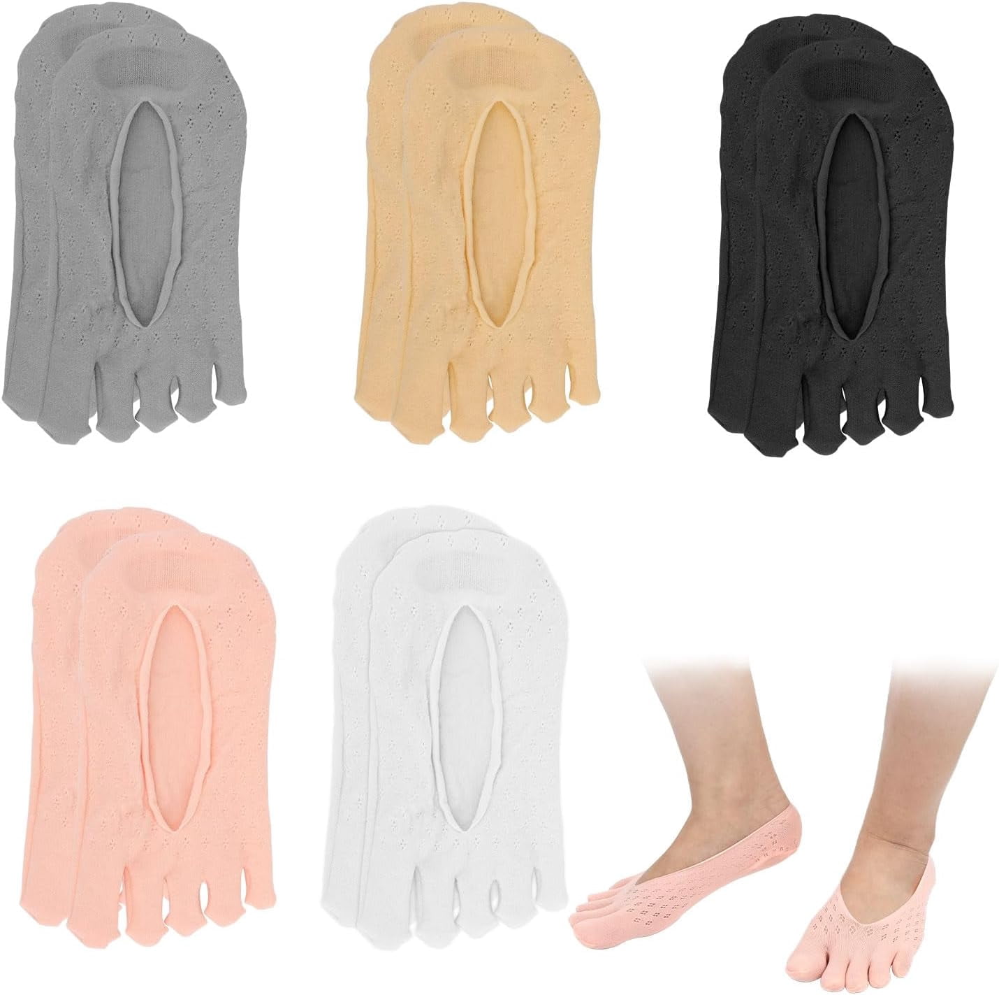 Neoxol5 Pair Ortho Toe Compression Socks Bunion Relief No Show