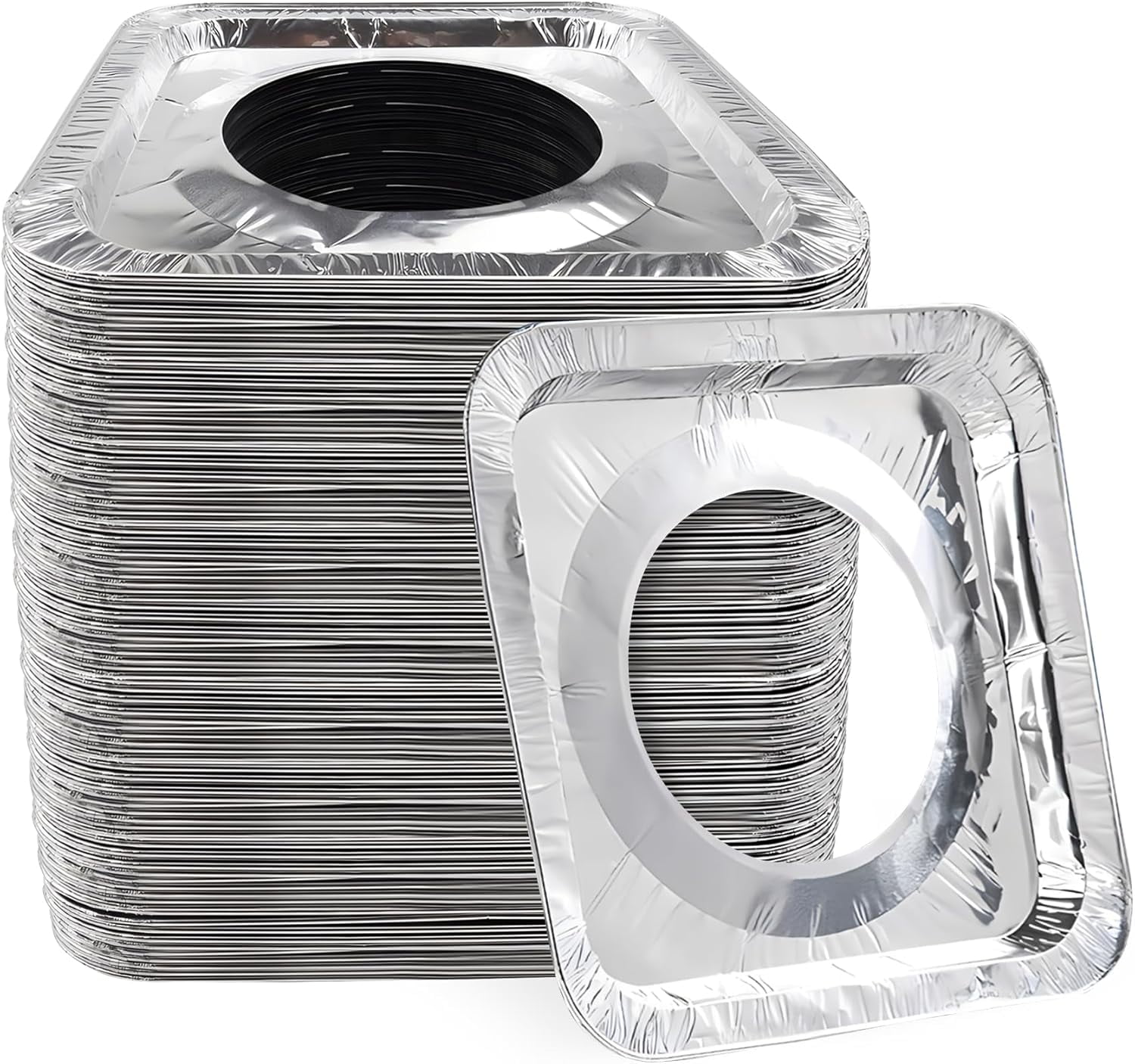 XD4-Disposable Gas Burner Liners,Aluminum Foil Square Stove Covers,8.5 Inch Stove Top Foil Covers,Gas Range Protector,100pack*04