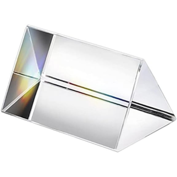 CD4-Mini Glass Crystal Triangular Prism, Rainbow Maker for Light Refraction Spectrum Learning, Photography Science Physics Teaching Prop (5cm)*04