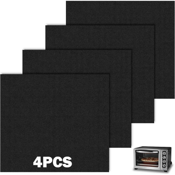 CD4-Oven Liners for Bottom of Oven, Reusable Air Fryer Liners Compatible with Emeril Lagasse 26 QT, 4Pcs Non-Stick Mats for Baking, Cooking, Air Fryer and Oven Accessories*04