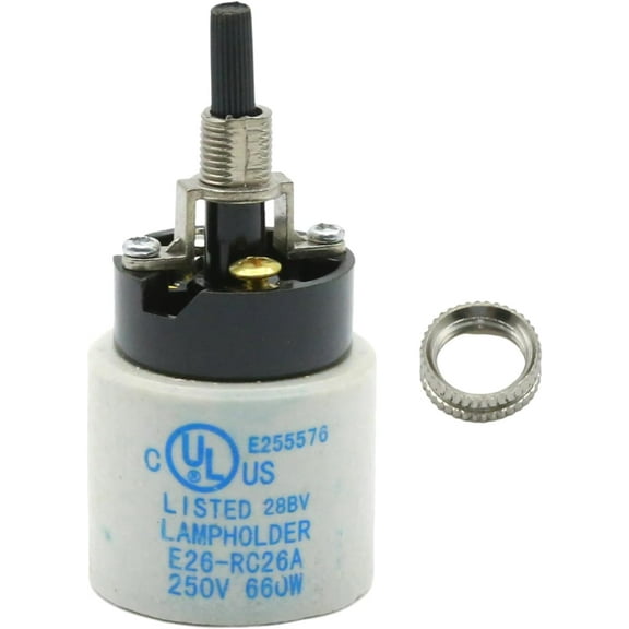 XD4-Rotary Bulb Lamp Switch Socket Holder 660W 250V, Replacement for Zing Ear E26 E27 ZE-307P*04