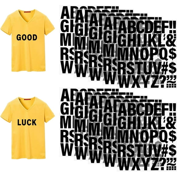 XD5-10 Sheets 440 Pieces Iron on Letters for Clothing, 2 Inch Heat Transfer Letters, Black Iron on Vinyl Letters with PU Heat Transfer Letter, Vinyl Letter Stickers, PU Alphabet-5