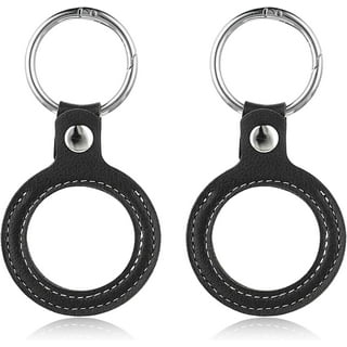 CHURYUML Leather Coin Holder Keychain - AA Medallion & Airtag Holder With Clear Window