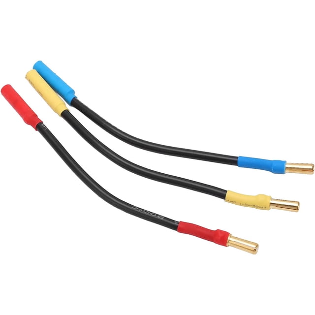 4mm Male To 4mm Female 6 Inch ESC Extension Adapters (10AWG, 200°C Flexible Wire) – For RC Brushless Motors, Made In USA