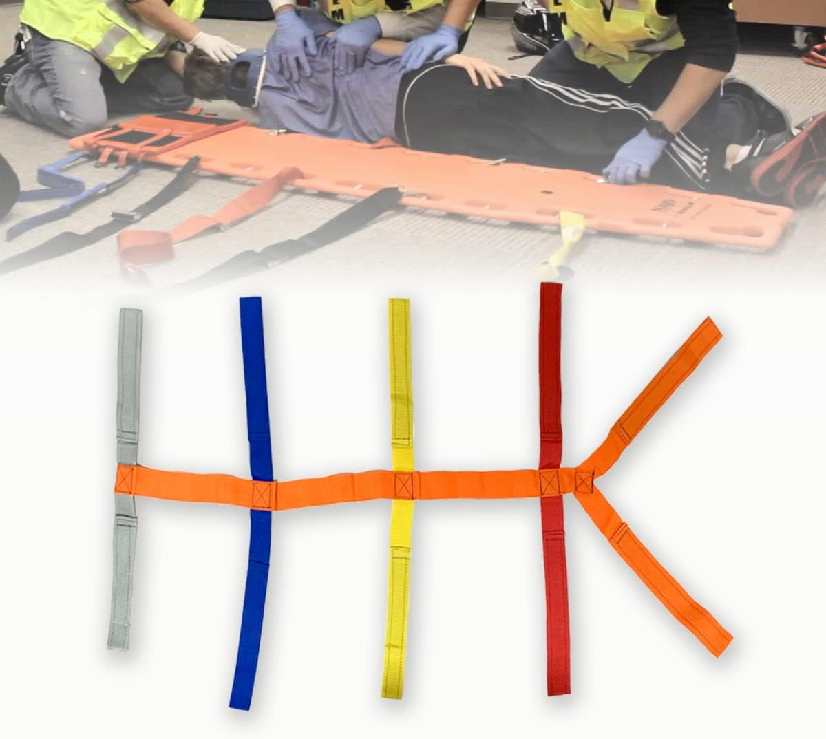 XD5-First Aid Spine Backboard Strap - Emergency Stretcher System Immobilization Belt for Rescue Supplies, 10 Reflective Colors-5