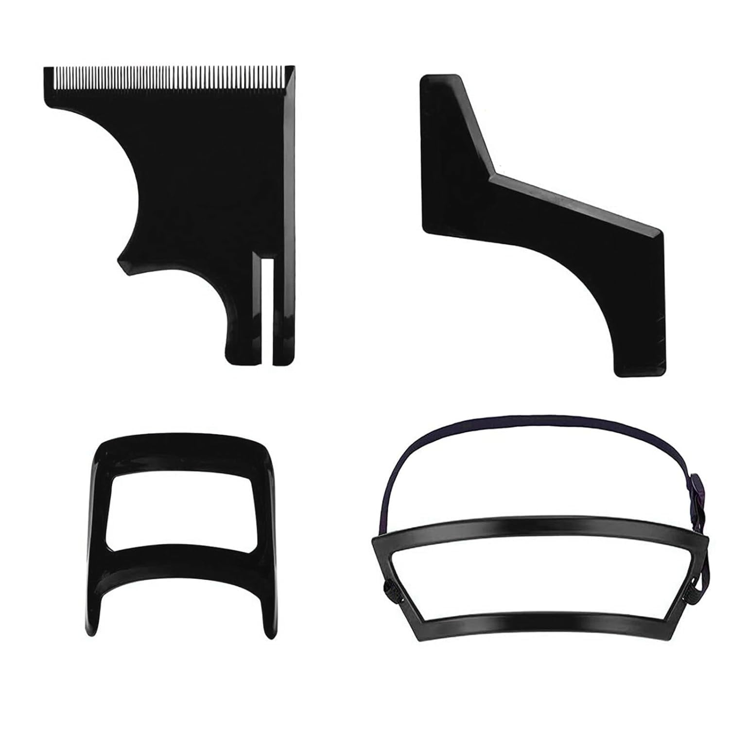 XD5-Men's Beard Shaping Tools: 4-Pcs Black Hair Styling Template Kit Hairline Neckline Template Guide Tools for Men Beard Goatee Grooming and Trimming Kit-5