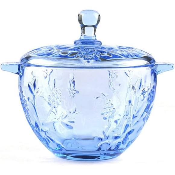 XD5-Relief Crystal Glass Candy Dish Snack Storage Jar Wedding Candy Jar with Lid,19oz-5
