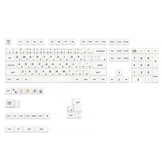 XDA Height PBT Keycaps Milk White in Japanese Characters for Mechanical Keyboard