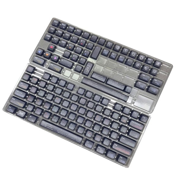 XDA Profile PBT Keycaps Set for Programmers Heat Sublimated Black Finish Mechanical Keyboard Keycaps 128PCS
