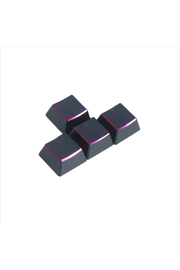 XDA Profile Sh-Through Aluminum Keycaps, 4-Piece WASD Set with Polished Edge for Mechanical Keyboard