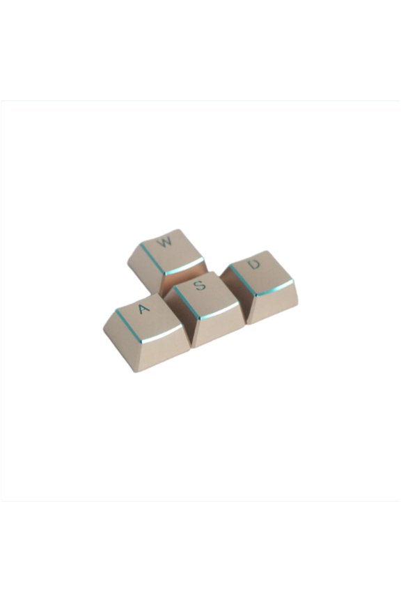 XDA Profile Sh-Through Aluminum Keycaps, 4-Piece WASD Set with Polished Edge for Mechanical Keyboard