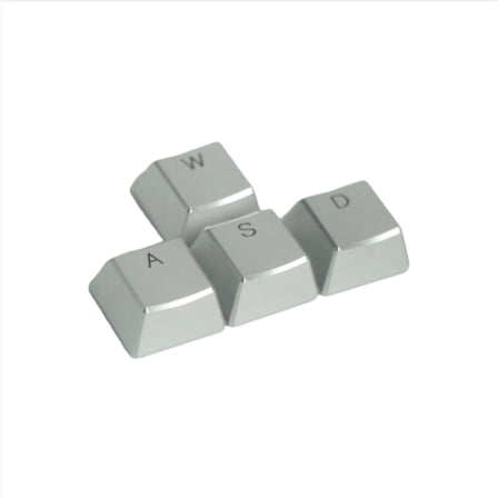 XDA Profile Sh-Through Aluminum Keycaps, 4-Piece WASD Set with Polished Edge for Mechanical Keyboard