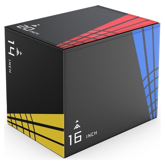 XDDAIS 3-in-1 Heavier Foam Plyometric Box Jumps for Home Gym,Firm Soft Foam Plyo Box,30”x24”x20”-24”x20”x16”-20"x16"x14" Plyometric Box,440lb Weight Capacity Jump Box Gym Fitness Workout Training