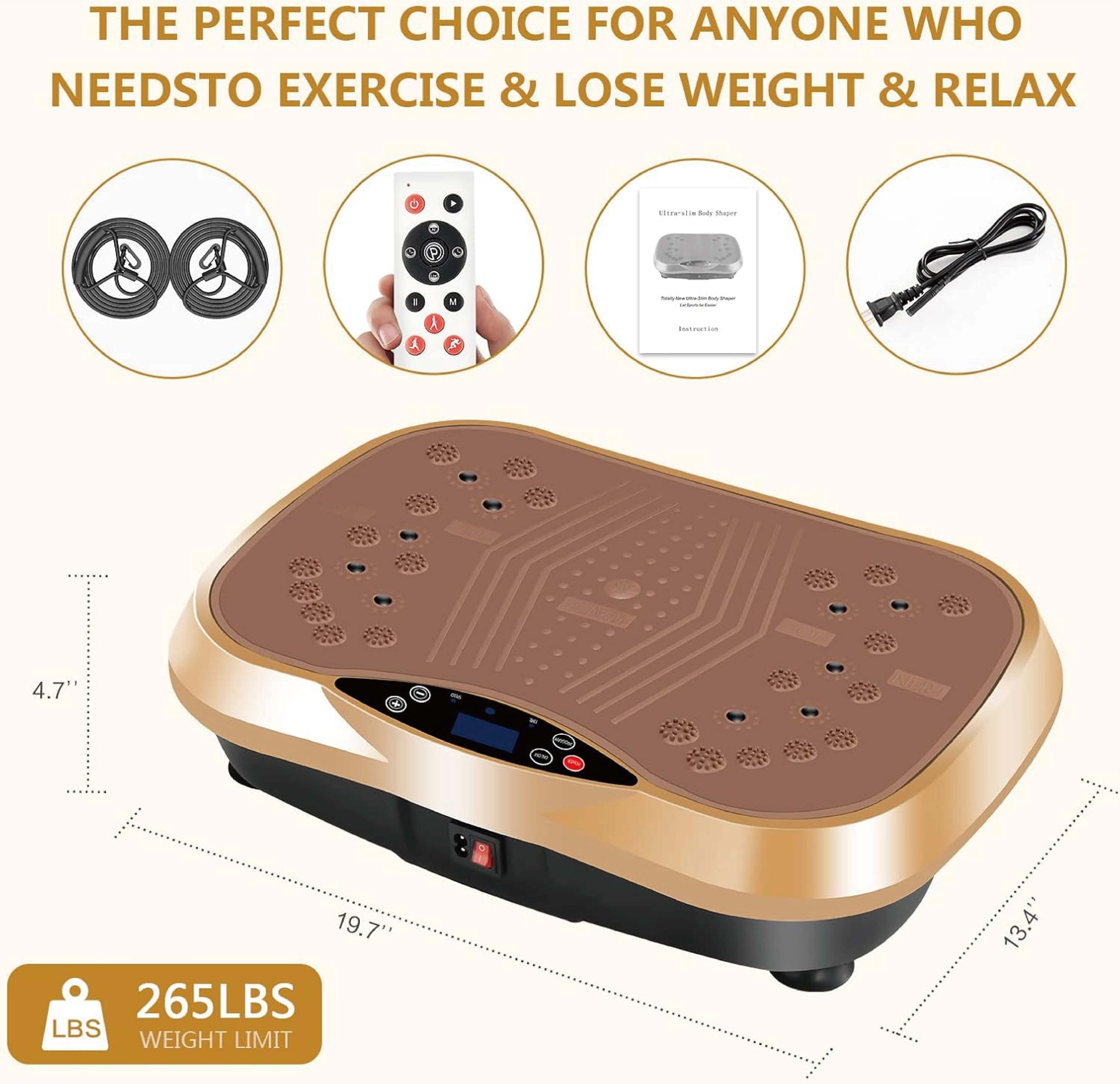 XDDCFQ Exercise machines - Full Body Workout Vibration Platform with Loop Bands & Remote Control for Home Fitness & Weight Loss & Muscle Toning