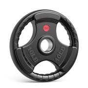 XDDIAS 10lb Weight Plate 2-Inch Rubber Coated Olympic Grip Plate in Single for Strength Training,Weightlifting,Crossfit,Solid Cast Iron Weight Plate for Barbell,Black