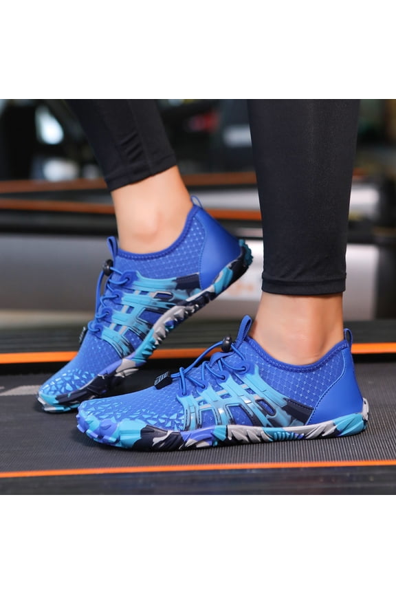 Women's Pro Barefoot Hiking Shoes: Wide Toe Sneakers for Walking Athletic Sports Riding Gym Workouts and Running - Comfortable and Durable Footwear,Blue 38(US-6.5)