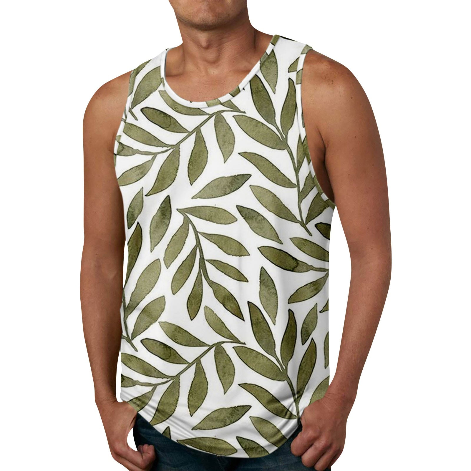 XDDLITP Hawaiian Tank Tops for Men Summer Sleeveless Gym Workout Shirts