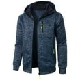 thumbnail image 1 of XDDLITP Men's Fleece Lined Zip Up Jacket Solid Color Long Sleeve Hooded Sweatshirt with Zipper Pockets Lightweight Sweatshirt Sports Spring Pullover,Navy 3XL, 1 of 4