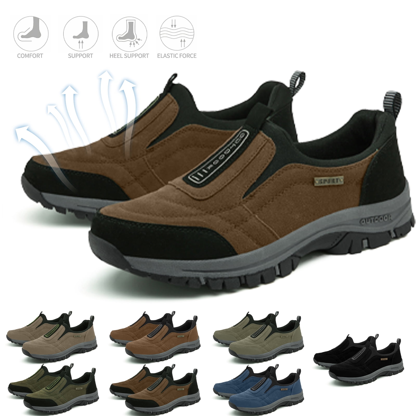 Men Orthopedic Synthetic Suede Slip-On Boots