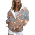 XDDLITP Sweatshirt for Women Oversized Zip Up Vintage Floral Print
