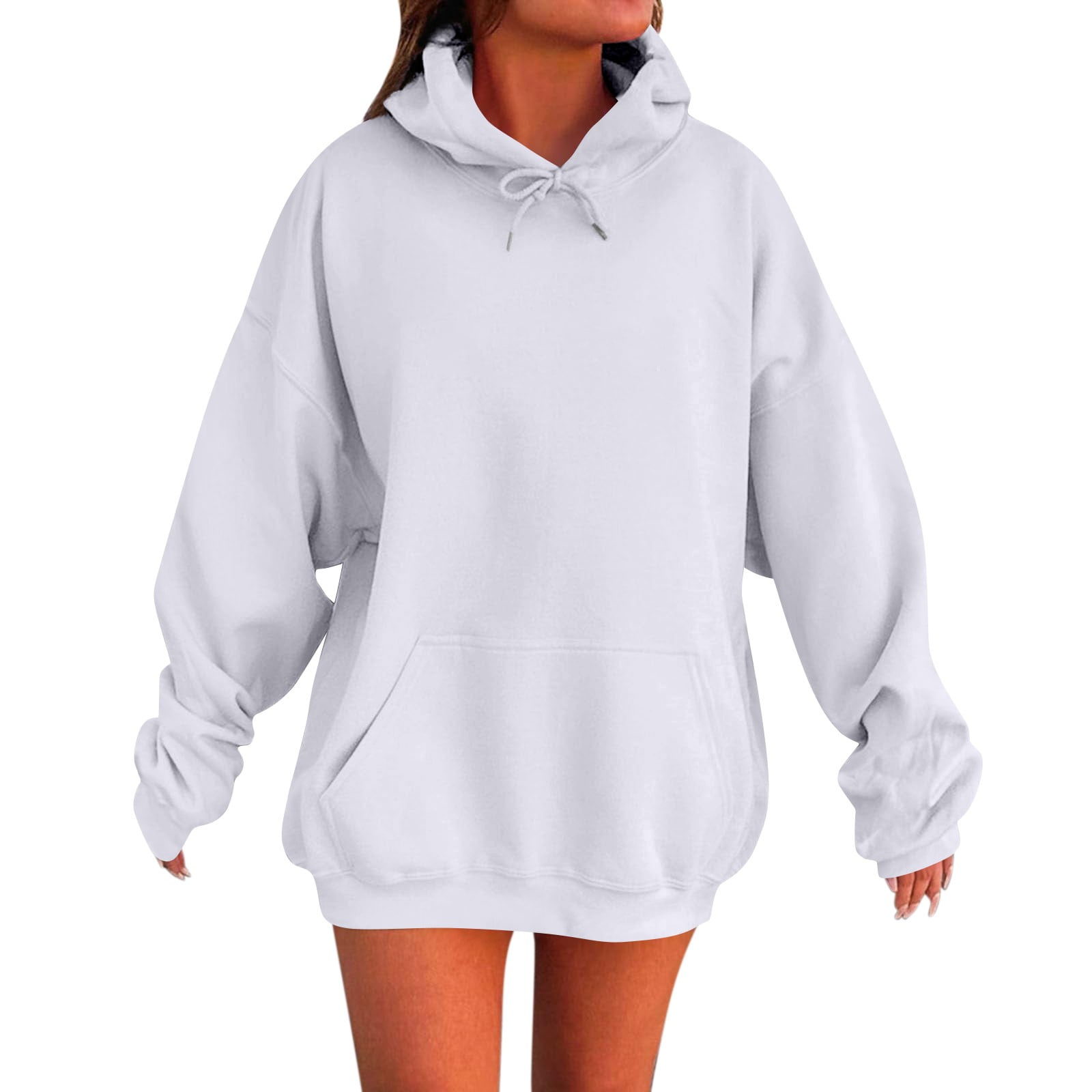 XDDLITP Light Purple Fleece Oversized Hoodie for Teen Girl