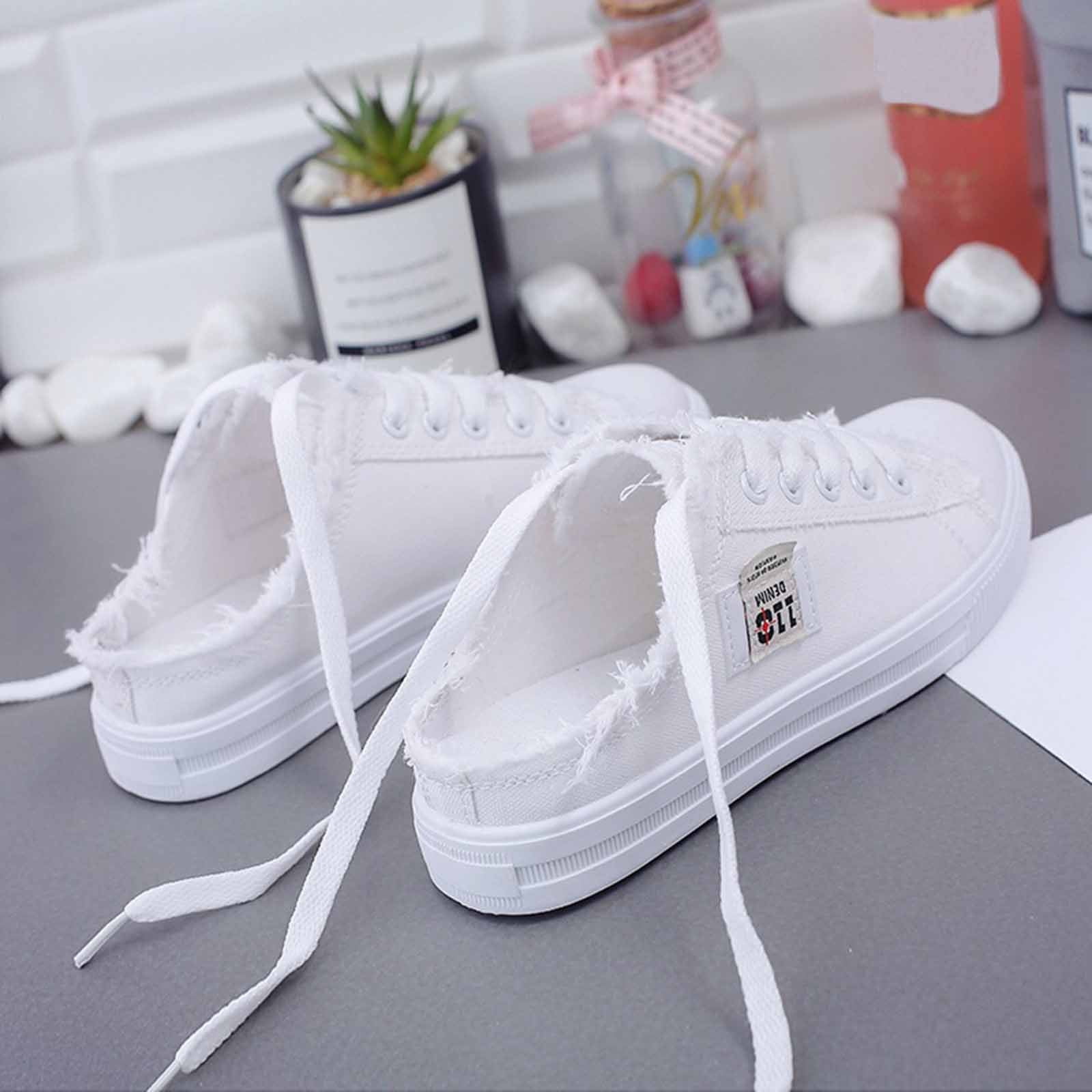 Women Low Top Wide Fit Canvas Sneakers