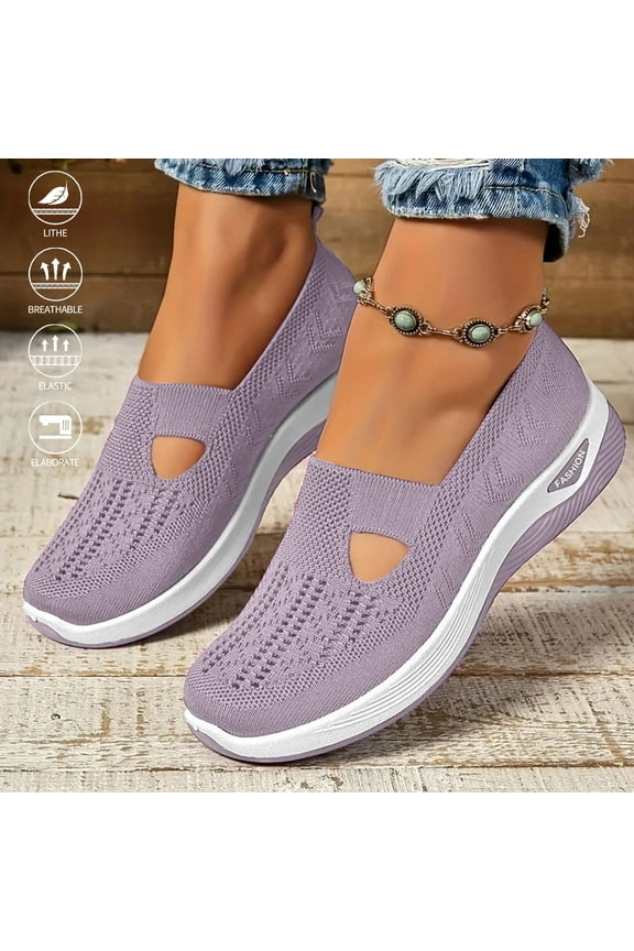Womens Shoes, Orthopedic Shoes for Women, Women's Casual Breathable Slip on Orthopaedic Walking Sneakers,Light Purple 43(US-10)