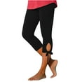 thumbnail image 1 of XDDLITP Womens Stretch Capri Pants Tummy Control High Waisted Legging Comfy Stretchy Workout Compression Knee Length Pants Leggings Solid Color Seamless Crop Trouser,Black 3XL, 1 of 5