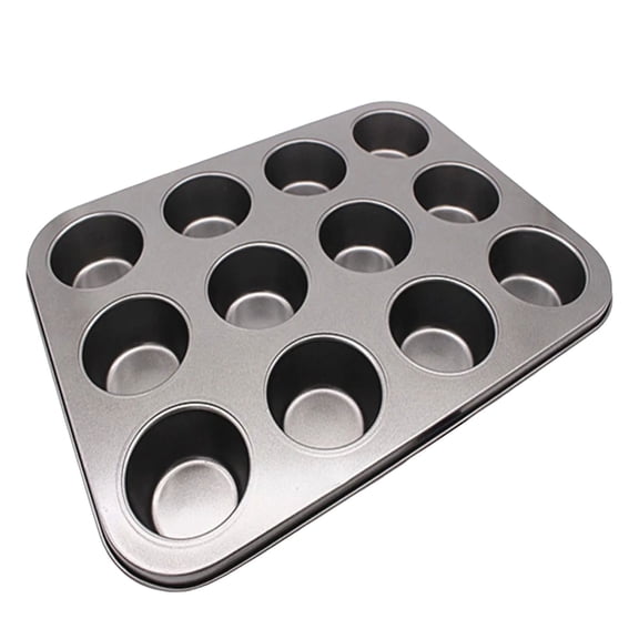 XDDST 12 Cup Steel Cupcake Baking Pan Non Stick Dishwasher Safe Muffin Pan for Baking 9.84×7.1in