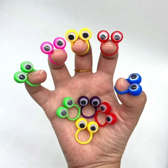 XDDST 20/50PCS Eye Finger Puppets Eye On Rings GooglyEyeball Ring Party FavorToys for Kids, 6 Colors,Small & Large