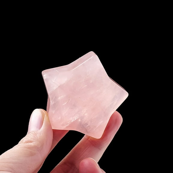 XDDST 3PCS Thumb Worry Stone for Anxiety Healing Sets Rose Quartz Heart Gemstone Pocket Stones Hand Carved Natural Star Shape Stones Reiki Palm Stone