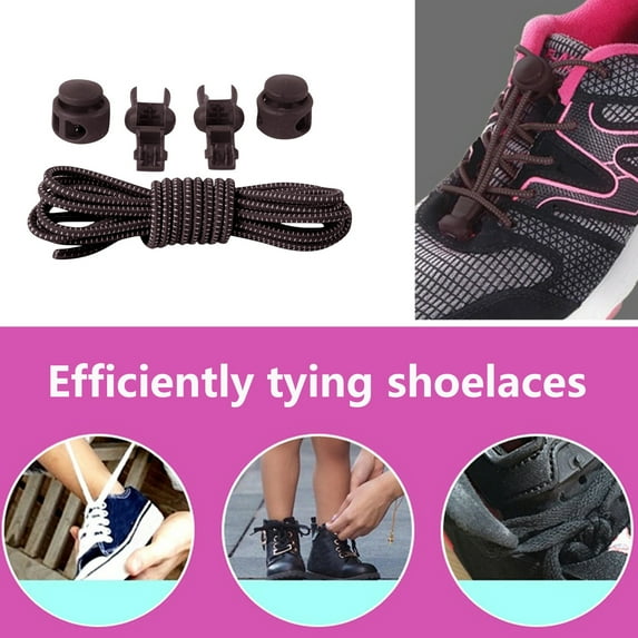 XDDST 3Pairs Elastic Shoe Laces No Tie Adjustable Tieless Rubber Shoelaces No Tie Shoe Laces for Kids & Adults Sneakers Hiking Shoes, Work Boots