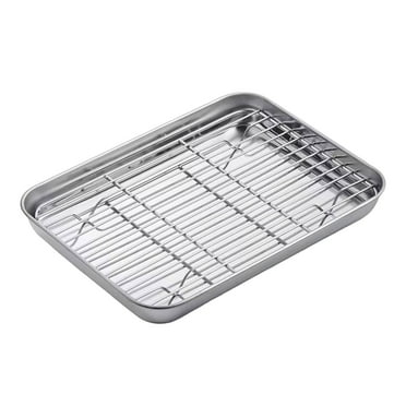 XDDST 450℉ Baking Sheet and Cooling Rack Set( 1 Sheet + 1 Rack )Stainless Steel Baking Pans Cookie Sheets with Rack Non Toxic & Heavy Duty & Easy Clean
