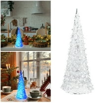 XDDST 8.66 Inch Acrylic Christmas Tree Lamp Enchanted Light Up Blue Lights Christmas Tree with Lights for Room Table Decor