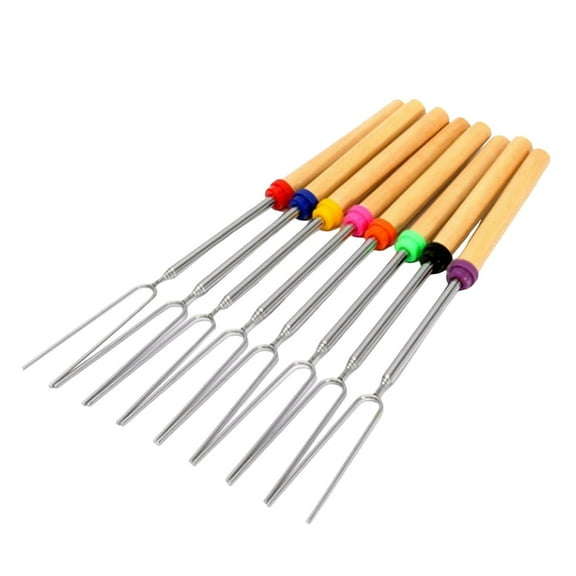 XDDST 8Pcs Roasting Sticks Telescoping Marshmallow Roasting Sticks 12.2"-32.28" Long Smores Sticks Hot Dog Sticks for Campfire Camping