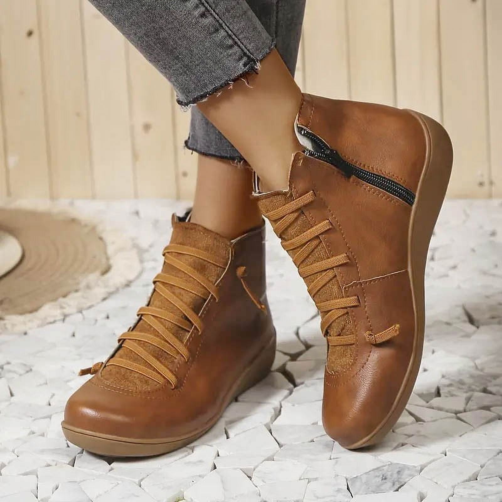 Flat lace up booties online