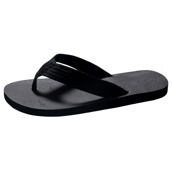 XDDST Black Men’s Slippers Men Summer Casual Outside Wear Beach Non Slip Breathable Flip Flops Clip Toes Big Size Flat Bottom Slippers Sandals