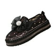 thumbnail image 1 of XDDST Casual Shoes for Women's Platform Rhinestones Glitter Sneakers Fashion Cute Bow Comfy Breathe Canvas Hand Stitching Slip On Casual Walking Flat Loafers, 1 of 9