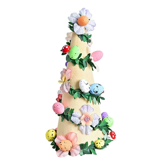 XDDST Easter Egg Tree Tabletop Decor Easter Colorful Felted Eggs Tree Easter Pastel Felt Wool Eggs for Easter Spring Ornaments Party Decoration