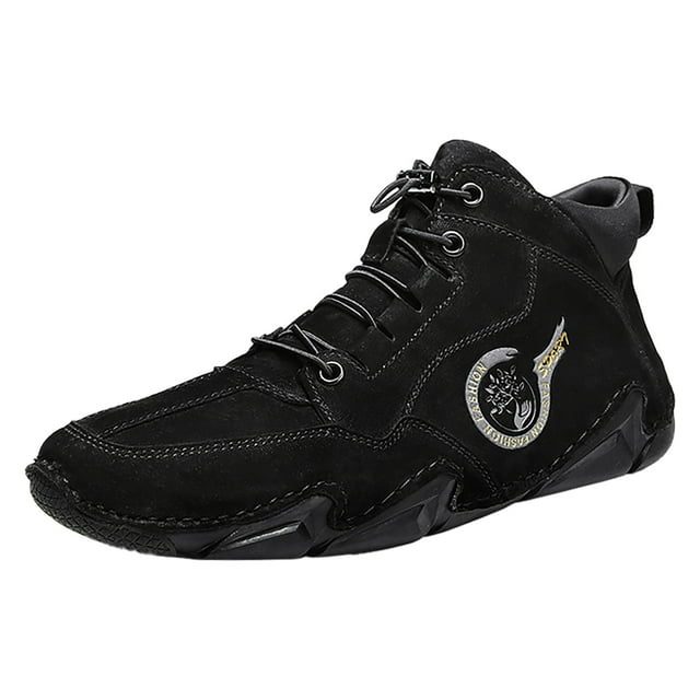 XDDST Fall Boots Men New Spring and Autumn Men's Suede Korean High Top Short Boots Shoe