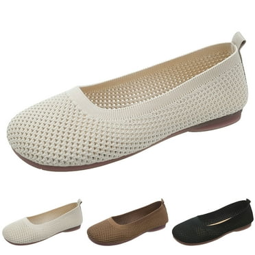 XDDST Flat Shoes for Women Flat Women Casual Shoes Fashionable New Pattern Simple and Pure Color Mesh All Season Casual Flat Bottom Comfortable and Lightweight Black