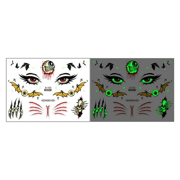 XDDST Halloween Party Temporary Tattoo Stickers Face Temporary Transfer Tattoo Stickers for Ladies Girls Masquerade Party Outdoor Halloween Decor