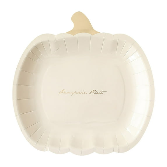 XDDST Halloween Yard Decor 10 Pcs Fall Pumpkin Paper Plates 9 Inch Autumn Disposable Plates Party Plates Orange Round Dinner Plates Party for Kitchen Home Dining Supplies Halloween Decorations