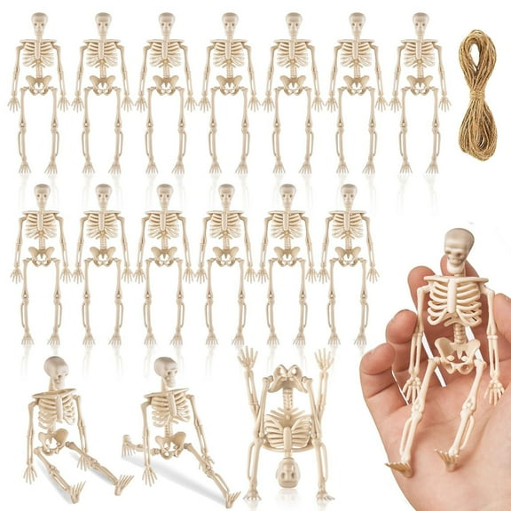 XDDST Halloween Yard Decorations 10PCS Halloween Mini Skeleton Figurines 6 Inch Small Skeletons for Crafts Posable Party Decor Miniature Skeletons Skeletons Halloween