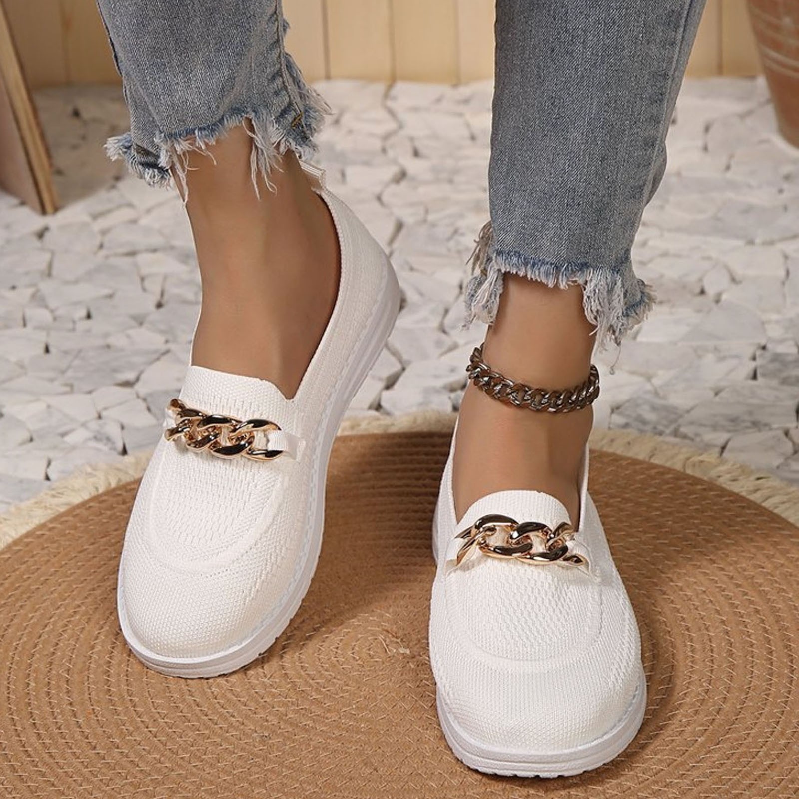 XDDST Large Size Women Shoes Casual Flat Women's Fashionable and